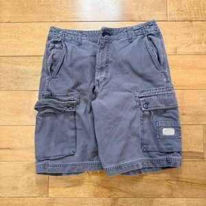 Chaps Denim Mens Cargo Shorts Size 31 Faded Navy Blue Cotton Streetwear Gorpcore